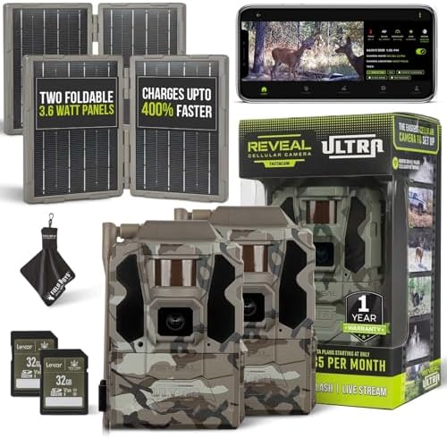 TACTACAM Reveal Ultra Cellular Trail Camera – 4K Photo, 1080P Video, Live Streaming, GPS, Low-Glow/No-Glow Flash