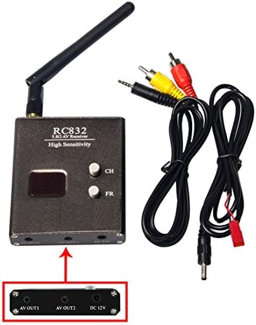 WR832 5.8GHz 40CH Wireless FPV Audio Video Receiver for Racing Drone and Multicopter