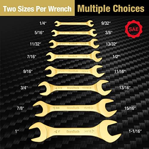 DURATECH Super-Thin Open End Wrench Set, 8-Piece, Metric