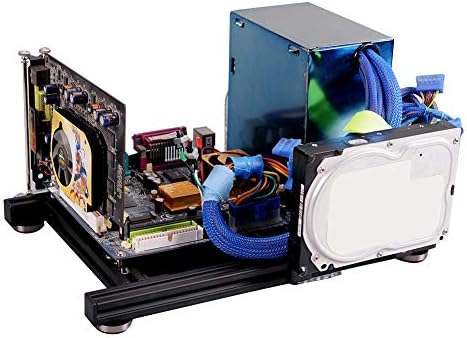 ITX Test Bench Computer Case PC Test Bench, ITX Computer Open Air Case Bracket Aluminum DIY Bare Frame