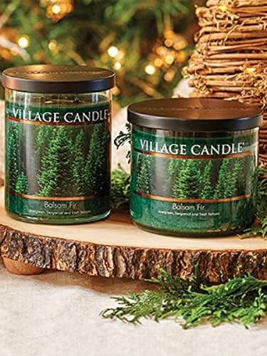 Village Candle Balsam Fir 14 oz Bowl Scented Candle, Medium, Green