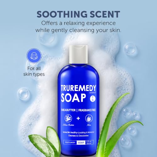 Truremedy Naturals 12 oz Tea Tree Oil Body Wash - Invigorating Tea Tree Soap with Peppermint, Aloe, Eucalyptus, Coconut and Olive Oil - Refreshing Body Wash for Men and Women - Shower Gel Cleanser