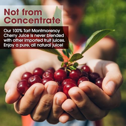 Cherry Bay Orchards Montmorency Tart Cherry Juice - 12oz Ready to Drink Bottle - 100% Domestic, All Natural Ingredients, No Added Sugar, Gluten-Free