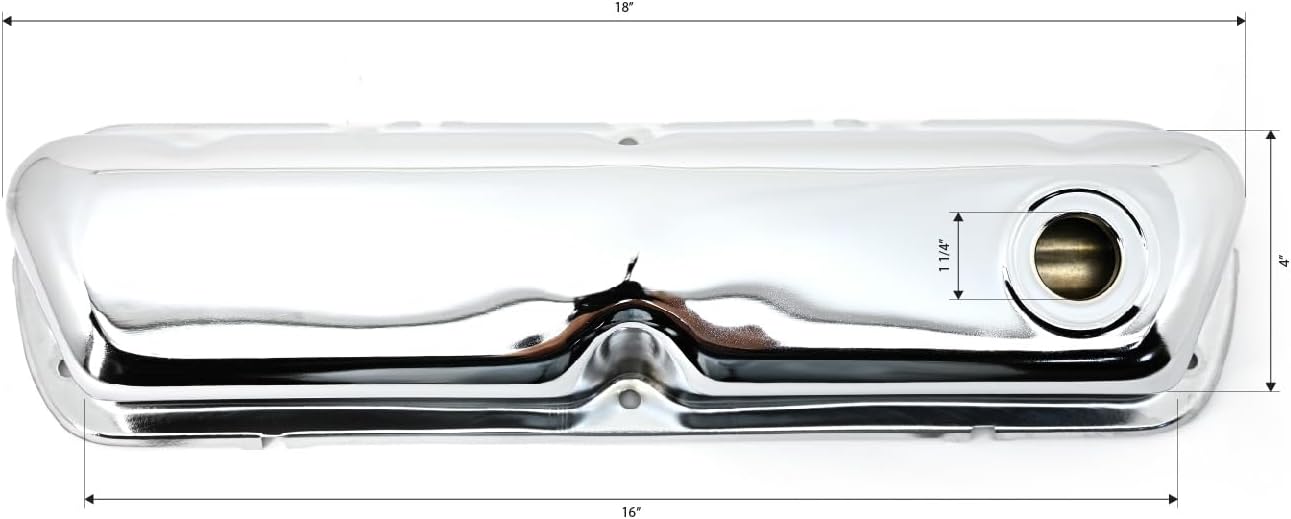 Steel Valve Covers Fits 1962–85 Ford SB 260‑289‑302‑351W – Smooth – 1 Hole – Chrome