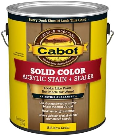 Cabot Solid Color Acrylic Stain + Sealer, New Cedar, 1 Gallon