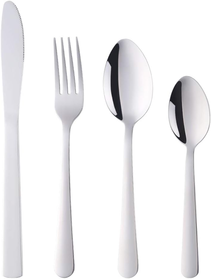 BuyGo Rainbow Silverware Set Flatware Set Stainless Steel Colorful Dinnerware Set 16-Piece Multicolor Cutlery Set, Service for 4