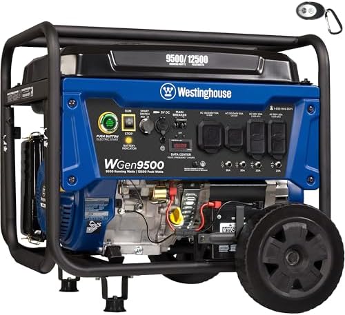 Westinghouse 12500 Watt Dual Fuel Home Backup Portable Generator, Remote Electric Start, Transfer Switch Ready, Gas and Propane Powered