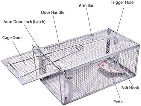 Quality Rat Trap, Humane Live Animal Mouse Cage Traps, Catch and Release Mice, Rats, Chipmunk, Pests
