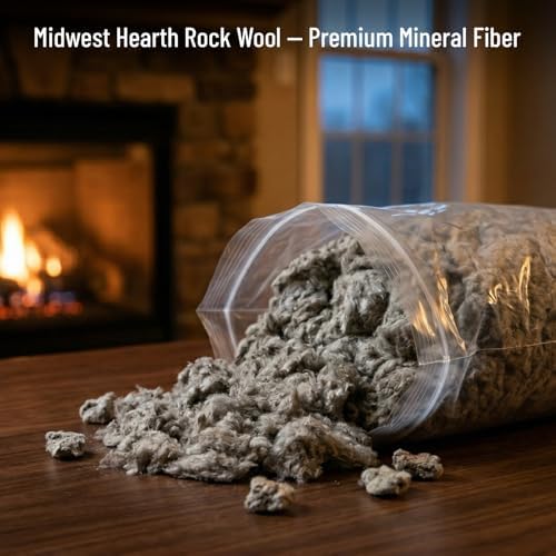Midwest Hearth Rock Wool for Gas Logs – 6 oz | Glowing Embers Effect for Gas Fireplace and Gas Log Sets | Vented and Unvented Compatible | Made in