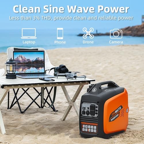 Oxseryn 2800-Watts Portable Inverter Generator, Gas Generators for Home Use, Camping, Super Quiet Emergency Home Backup, with Fuel Shut Off, 1.1Gal Fuel Tank, 39Lbs, EPA Compliant
