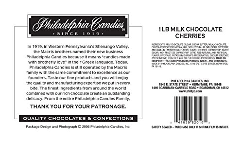 Philadelphia Candies Milk Chocolate Covered Cordial Cherries with Liquid Center Net Wt 1 lb