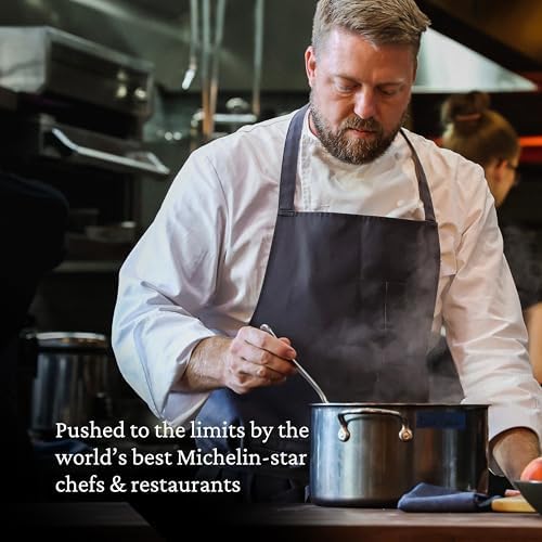 Hestan NanoBond Molecular Titanium Stock Pot with Lid, 8-Quart - PFAS-Free Stainless Steel, 4x Stronger, 1050°F Oven Safe, Induction Compatible