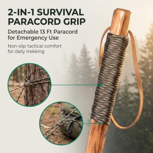 FOREST PILOT One Piece Fir Wood Hiking Stick 48 inches