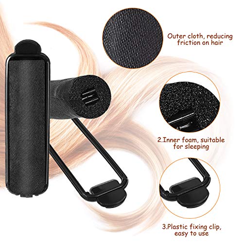 WILLBOND 40 pcs Sponge Hair Rollers, 0.6 Inch, Black
