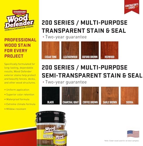 Wood Defender 200 Series Leatherwood Transparent Stain & Sealer 5-Gallon
