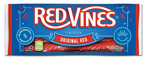 Red Vines Licorice Twists, Original Red Flavor, Soft & Chewy Candy, 4 Ounce (Pack of 24)