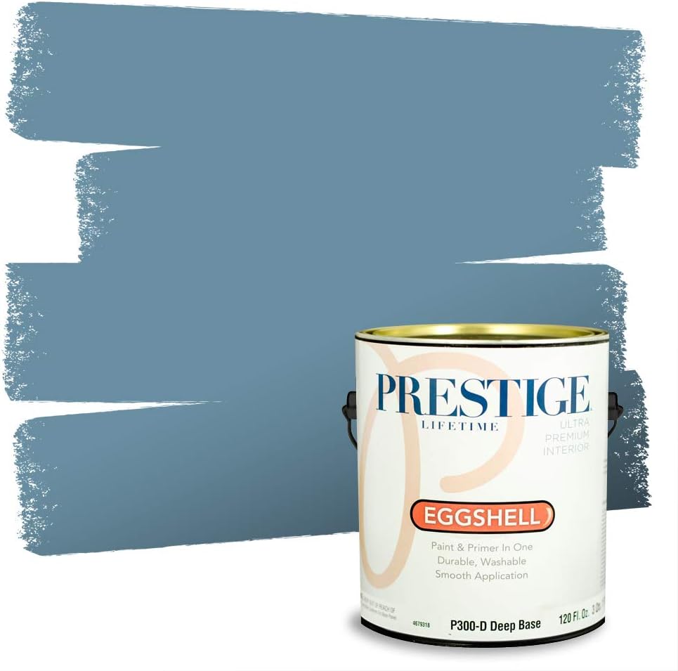 Prestige Paints E400-P-SW6506 Exterior Paint and Primer in One, 1-Gallon, Satin, Comparable Match of Sherwin Williams Vast, 1 Gallon, SW45-Vast Sky