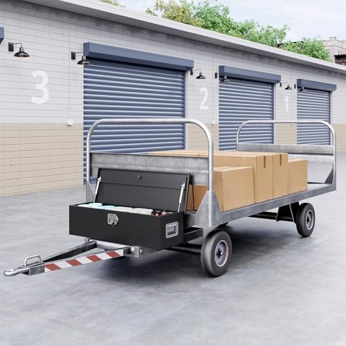 30 Inch Steel Heavy Duty Truck Bed Tool Box, Trailer Tongue Tool Box with Lock and Keys, Tool Box for Storage, Utility Trailer Tool Box for Truck, Pickup, RV, Trailer