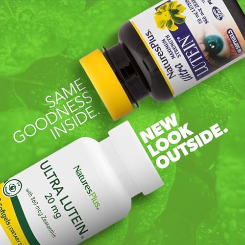 NaturesPlus Ultra Lutein 20 mg - 60 Softgels - Nutritional Support for Healthy Eye Function - 60 Servings