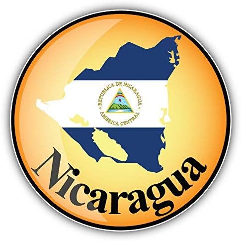 DG Graphics Nicaragua Map Flag Glossy Label Art Decor 5'' x 5'' Magnet Vinyl Magnetic Sheet for Lockers, Cars, Signs, Refrigerator