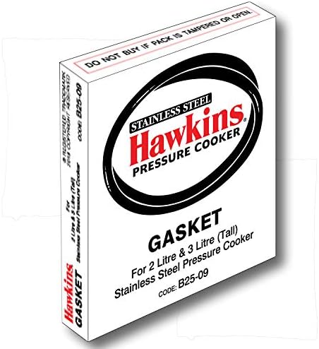 Hawkins Gasket Rubber for Stainless Steel Pressure Cooker - 2-3L Tall size (Black), SS Contura 3L