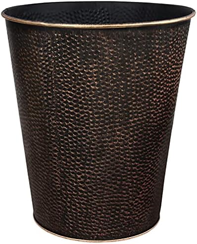 Blue Donuts Wastebasket for Bedroom, Bathroom, Trash Can 6 Liters, Bronze, Stainless Steel