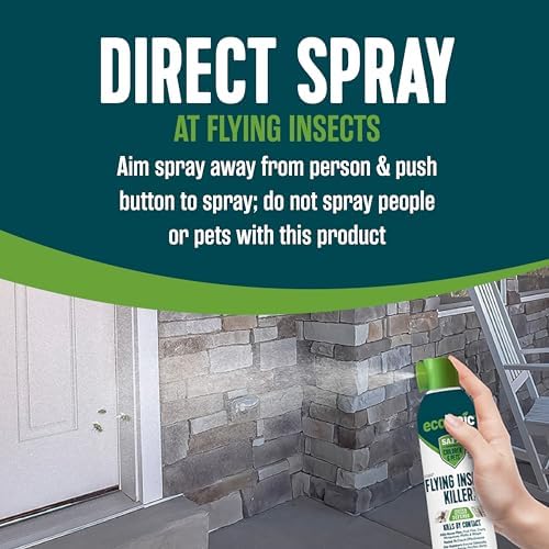 Ecologic Flying Insect Killer, 14 Ounces, Aerosol Formula Made With Cornmint Cinnamon And Clove Oil Kills Houseflies, Mosquitoes, Moths, Fruit Flies