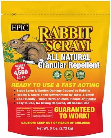Rabbit Scram All Natural Granular Repellent - All-Natural, Animal, People and Pet Safe Granule (2.5 lb Shaker)
