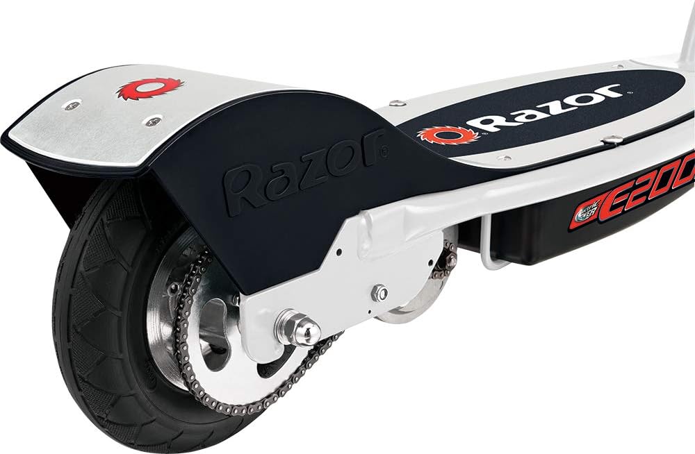 Razor E200 Electric Scooter for Kids Ages 13+ - 8" Pneumatic Tires, 200-Watt Motor, Up to 12 mph and 40 min of Ride Time, for Riders up to 154 lbs