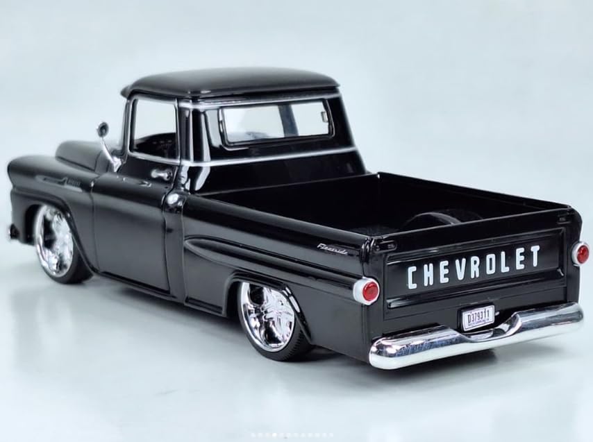 1958 Apache Fleetside Pickup Black Maxx Design American Classics Series 1/24 Diecast Model Car by Motormax 79311MXBK