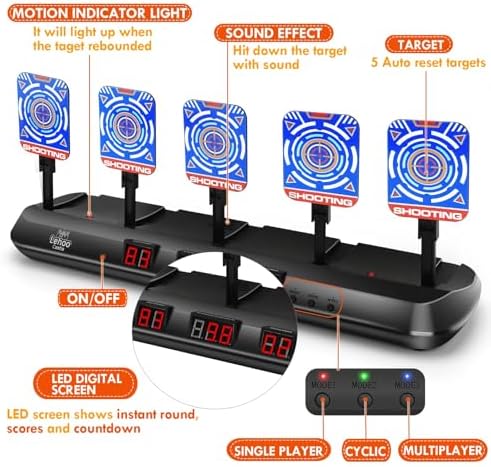 Lehoo Castle Shooting Targets for Nerf Guns, 5 Practice Targets for Kids
