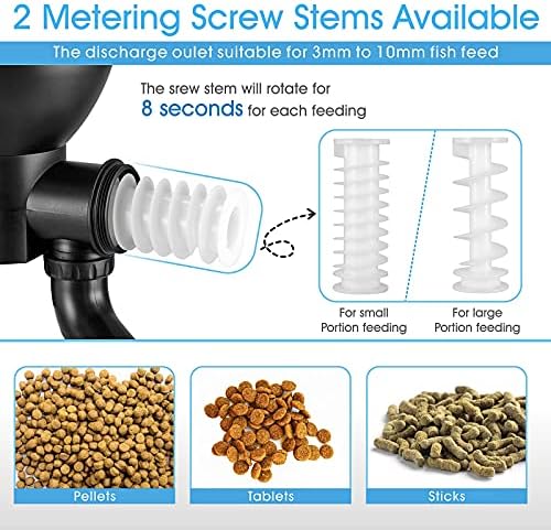 hygger LCD Control Automatic Pond Fish Feeder, Capacity 5.5L，DC 12V