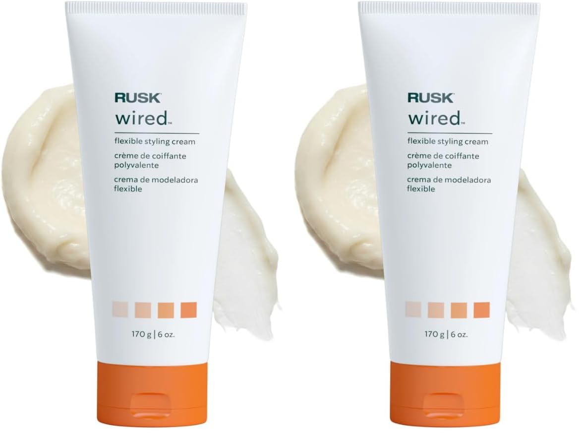 RUSK Wired Flexible Styling Cream - Frizz Control Hair Styling Products for Textured Definition & Pliable Hold - Flexible Hair Cream for All Types (6 oz)