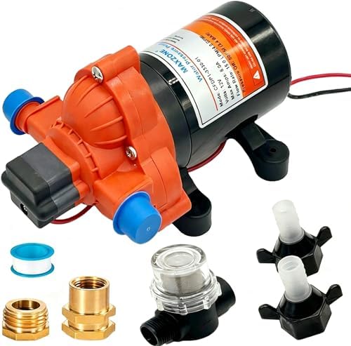 RV Fresh Water Diaphragm Pump 12 Volt DC 4.0 GPM 50PSI