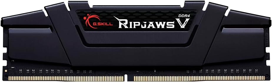 G.SKILL RipjawsV Series DDR4 RAM (XMP) 8GB (1x8GB) 3200MT/s CL16-18-18-38 1.35V Intel AMD Desktop Computer Memory U-DIMM - Black (F4-3200C16S-8GVKB)