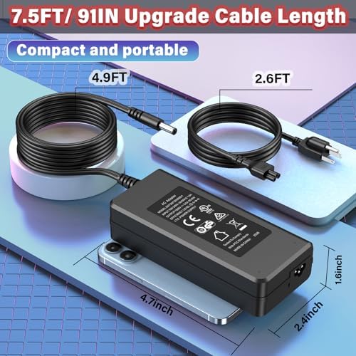 12V Charger for ARCADE1UP Riser Cocktail Table Arcade 1up Game Machine | Power Cord Adapter for Arcade1up RYJ0136PAU0 RYJ0136PAU1 RYJ0136PAU2