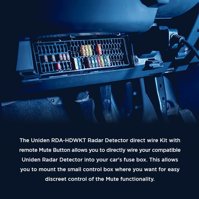 Uniden RDA-HDWKT Radar Detector Smart Hardwire Kit with Mute/Mark Button, LED Alert and Power LED R8w, R8, R7, R4w, R4, R3, R1, DFR9, DFR9BLK, DFR8