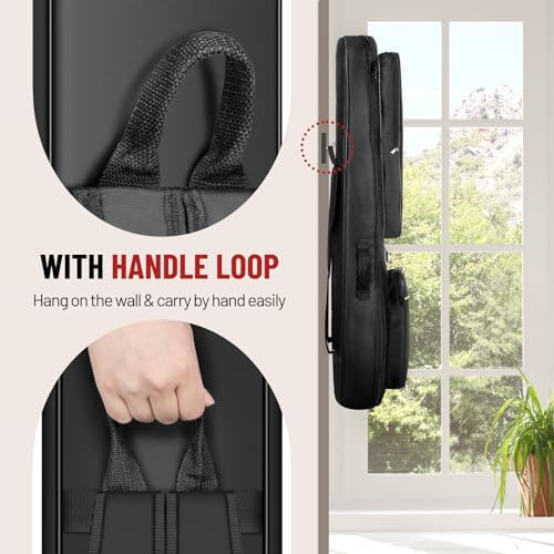 CAHAYA Acoustic Guitar Case Soft Padded Gig Bag Water-Resistant 41 in | 0.3 In Thick Soft Padded Guitar Backpack with Back Handle Loop & Large Top