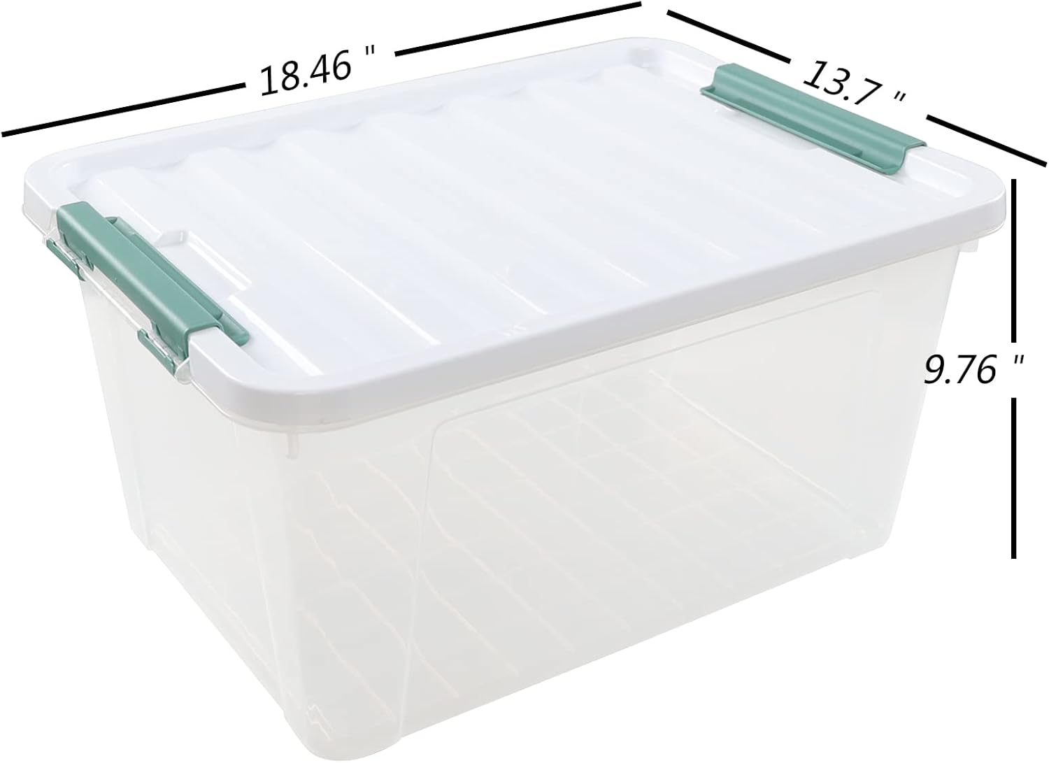 17.5 L Clear Plastic Storage Box, 4-Pack Latch Storage Bin