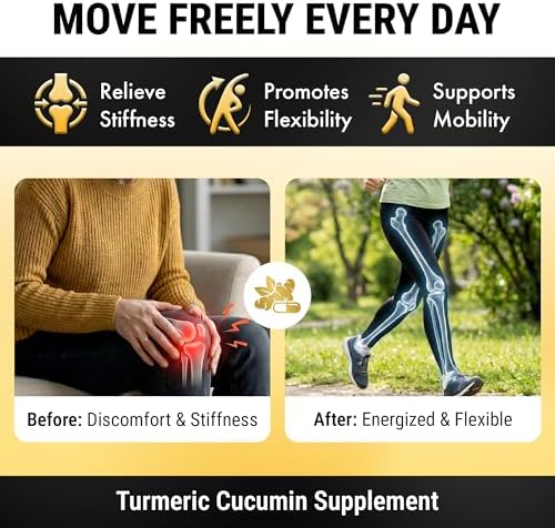 Turmeric Curcumin with Black Pepper Extract (Piperine) - 95% Curcuminoids Turmeric Supplement for Joint & Healthy Inflammation Support – Ultra