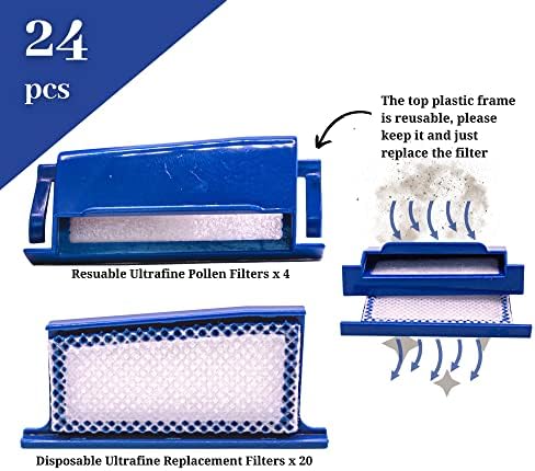 24-Pack Premium CPAP Filters Compatible with Philips Respironics DreamStation 1 | 4 Reusable Foam Pollen & 20 Ultra-Fine Disposable Filters for