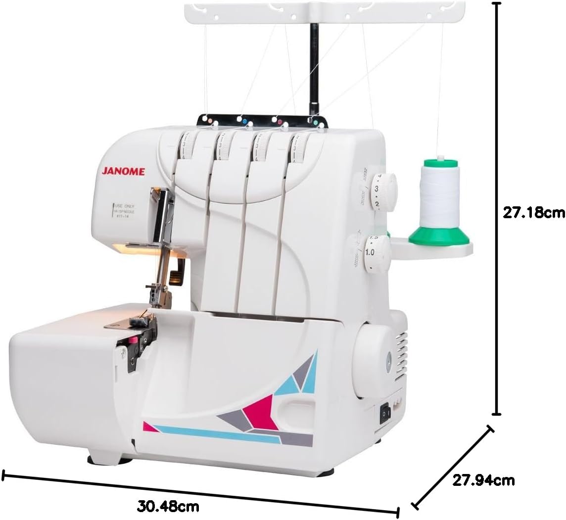 Janome MOD-8933 Serger with Lay-In Threading, 3 and 4 Thread Convertible with Differential Feed