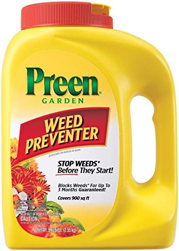 Preen Garden Weed Preventer 16 lb. Drum, Covers 2,560 sq. ft. | Pre Emergent Weed Control for Flower and Vegetable Gardens - Prevents weeds up to 3 months - Safe for use around 200 plants