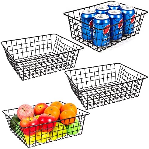 Wire Baskets for Organizing 4 Pack Pantry Baskets For Storage 11x8.7x4.7in