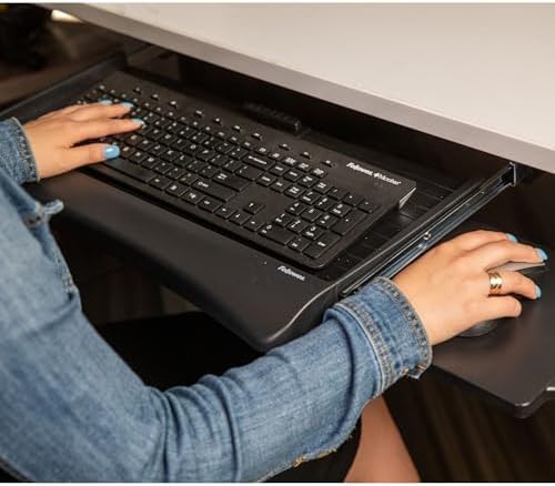Fellowes Office Suites Underdesk Keyboard Drawer, Black/Silver (9140305)