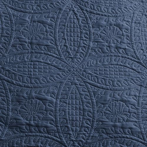 Love's cabin Quilts for Queen Bed Blue Bedspreads - Soft Bed Summer Lightweight Bedspread Comforter - Modern Style Coin Pattern Coverlet for All
