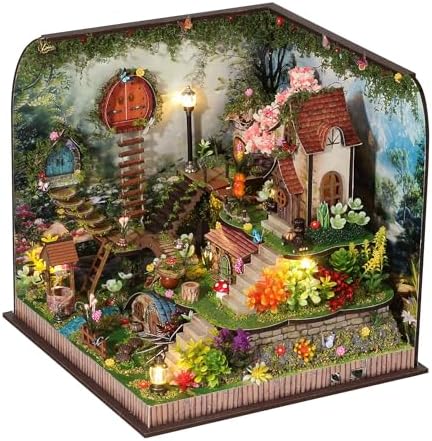 Kisoy Romantic and Cute Dollhouse Miniature DIY House Kit Creative Room Perfect DIY Gift for Friends,Lovers and Families (Sunny Holiday Time)