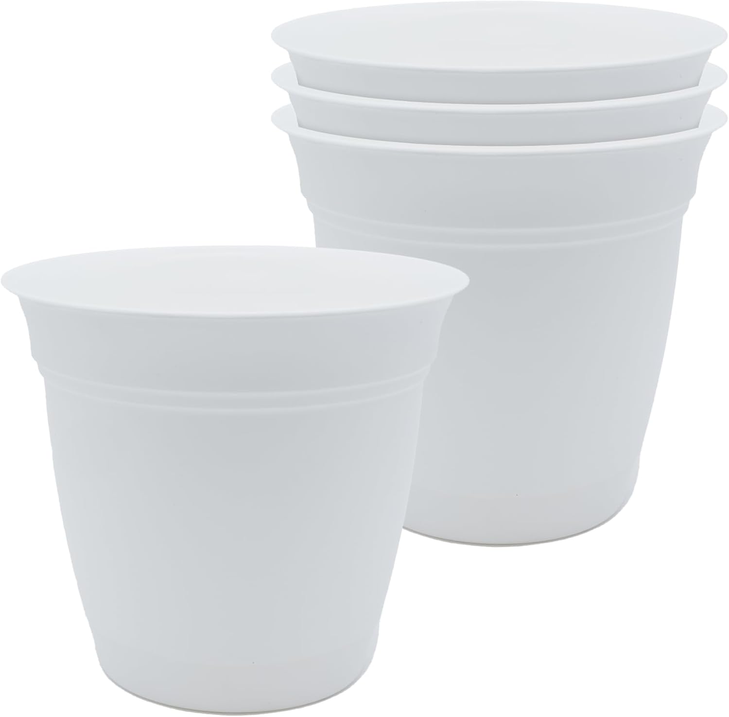 The HC Companies Eclipse Round Planter with Saucer - Outdoor & Indoor Plant Pot with Drainage Holes - Lightweight