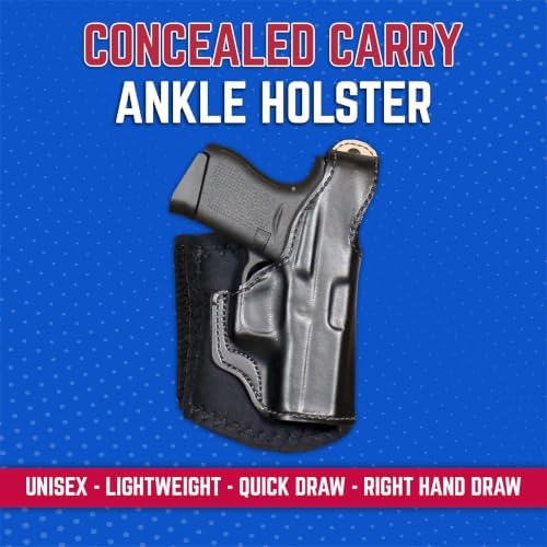 Desantis Die Hard Ankle Rig - Fits Glock 43 & More - Right Hand Draw, Black | Fits Glock 43X, Ankle Holster Concealed Carry