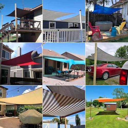 Patio Paradise 8' x 10' Sun Shade Sail Rectangle Canopy Patio Cover Sunlight Block Awning Heavy Duty Commercial Grade for Backyard Lawn Garden
